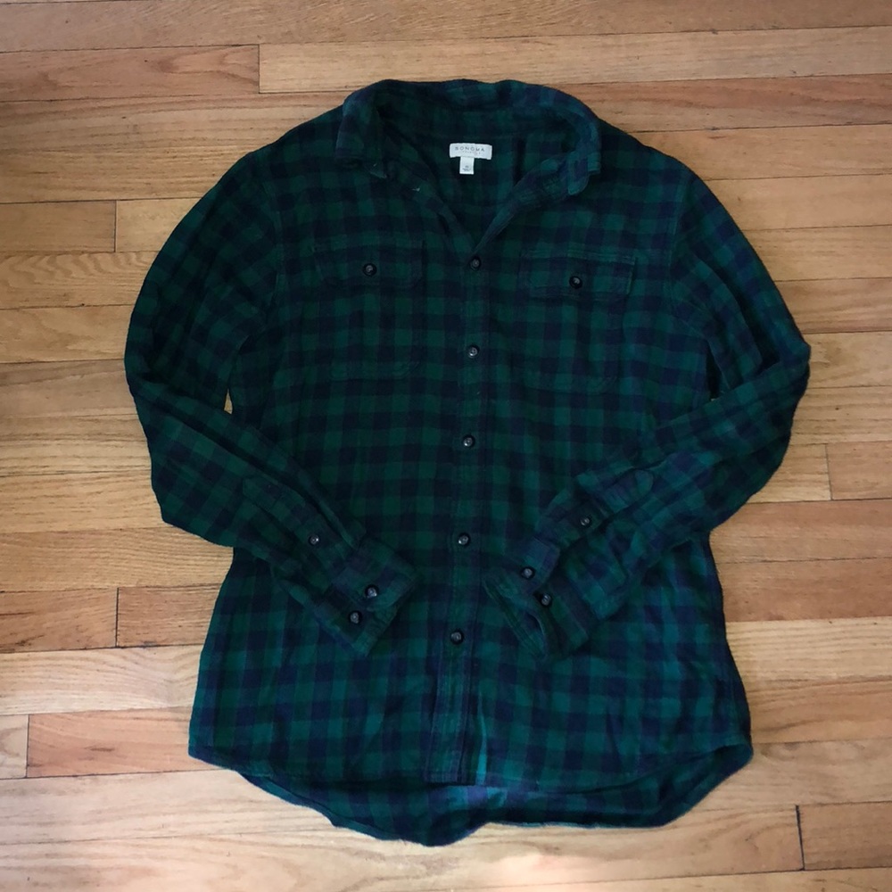 Green and Navy Blue Flannel